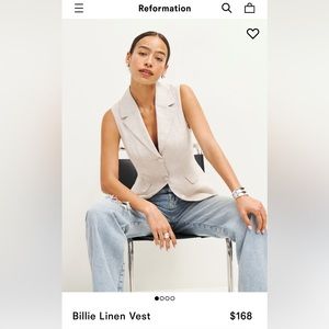 Reformation Billie Linen Vest NWT (Oatmeal) - XS